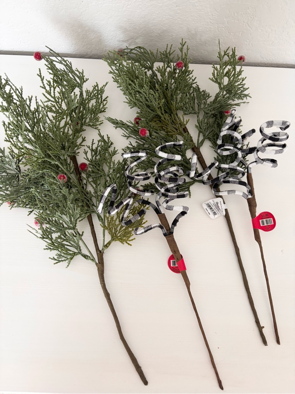 TARGET/ HOBBY LOBBY (4) Holiday Floral Picks - NWT